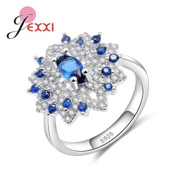 New 925 Sterling Silver Ring For Women Flower Shaped Blue Crystal Zirconia Wedding Rings Classic Style Elegant Design
New 925 Sterling Silver Ring For Women Flower Shaped Blue Crystal Zirconia Wedding Rings Classic Style Elegant Design