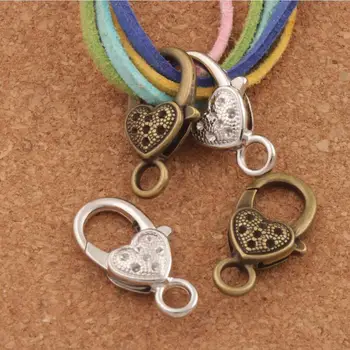 Crystal Hole Heart Shape Claw Lobster Clasps Charm Beads 50pcs 26.7x13.5mm zinc alloy Bronze Jewelry Findings L1015
Crystal Hole Heart Shape Claw Lobster Clasps Charm Beads 50pcs 26.7x13.5mm zinc alloy Bronze Jewelry Findings L1015