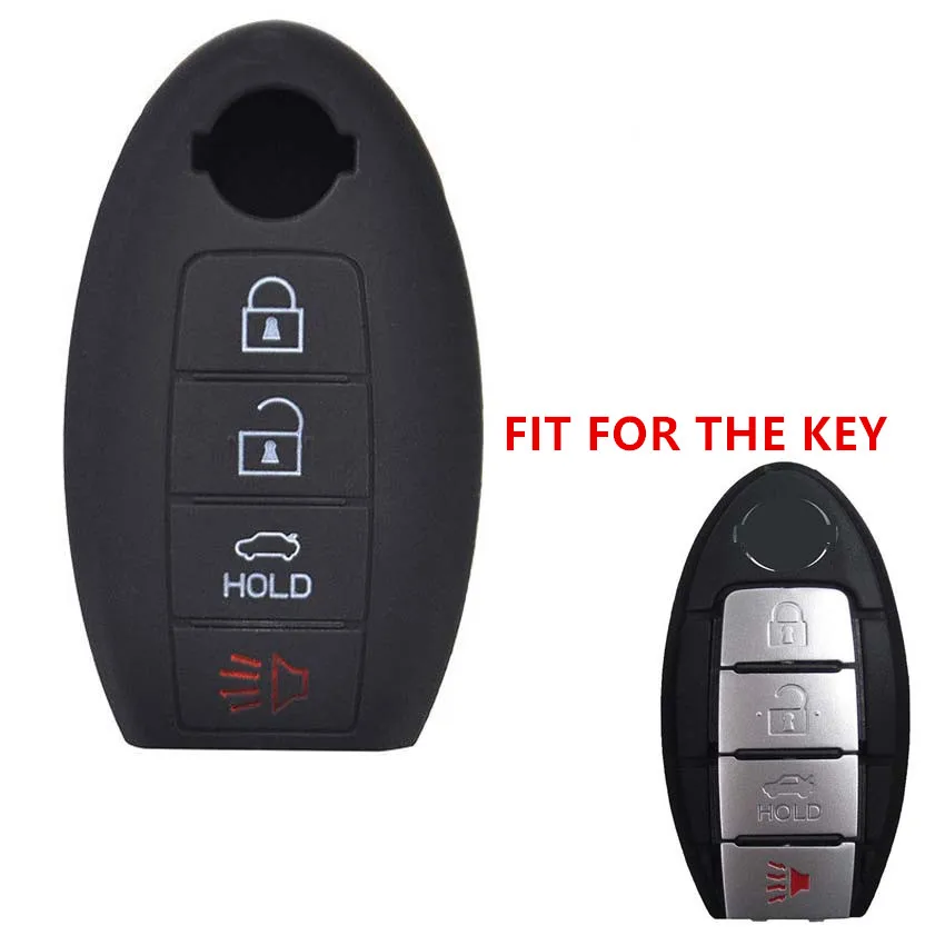 Fit For Nissan Altima Sentra Leaf Versa Murano Silicone Car Key Cover Case Fob Remote Holder 4 Buttons Black Key Bag
Fit For Nissan Altima Sentra Leaf Versa Murano Silicone Car Key Cover Case Fob Remote Holder 4 Buttons Black Key Bag