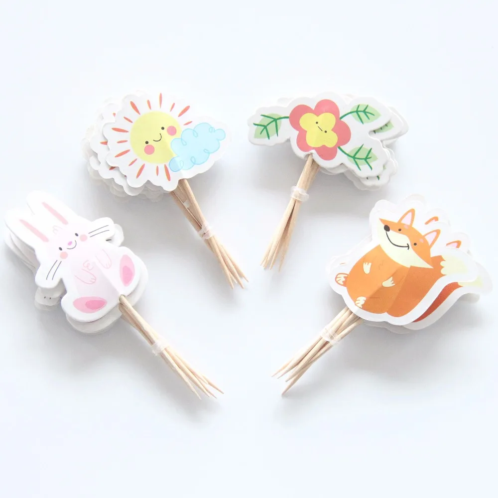 24 pcs/lot Cute Fox Rabbit Flower Cupcake Toppers Ice Cream Cake Toppers Wedding Children Birthday Party Supply Toppers
24 pcs/lot Cute Fox Rabbit Flower Cupcake Toppers Ice Cream Cake Toppers Wedding Children Birthday Party Supply Toppers