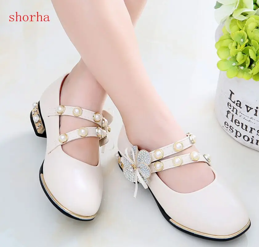 Children's high heels princess shoes spring autumn rhinestone pearls flower girls wedding shoes for party kids leather shoes h
Children's high heels princess shoes spring autumn rhinestone pearls flower girls wedding shoes for party kids leather shoes h