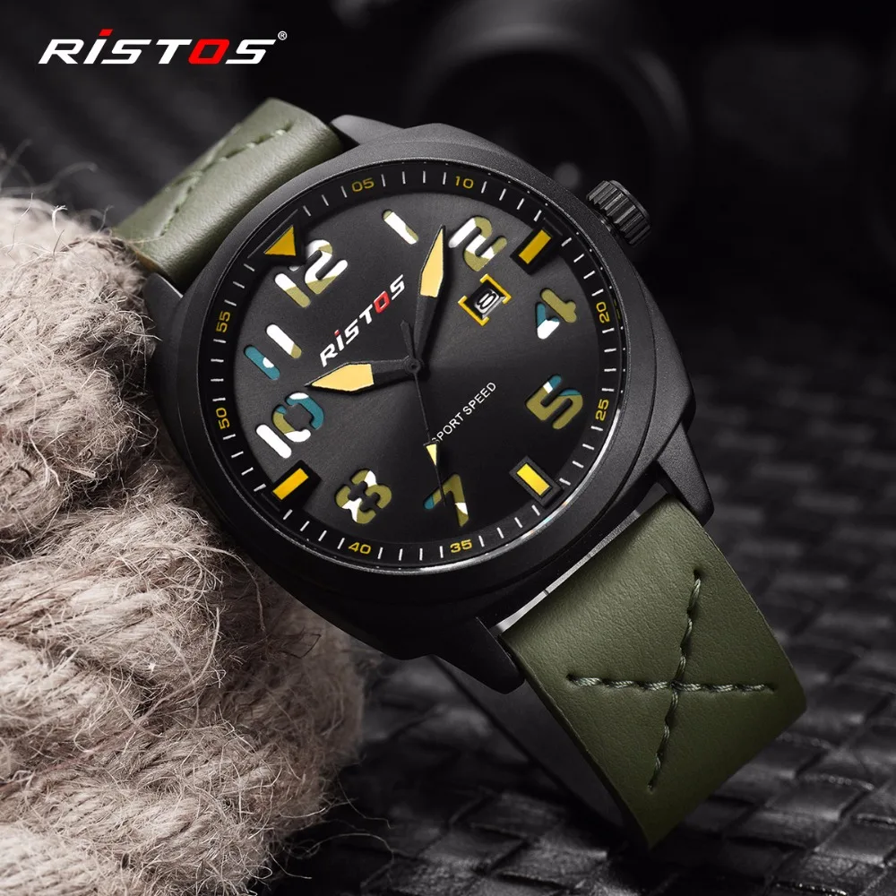 RISTOS Men Quartz Analog Watch Army style Leather Watches Reloj Masculino Hombre Man Fashion Sport Watch Military Design 9351
RISTOS Men Quartz Analog Watch Army style Leather Watches Reloj Masculino Hombre Man Fashion Sport Watch Military Design 9351