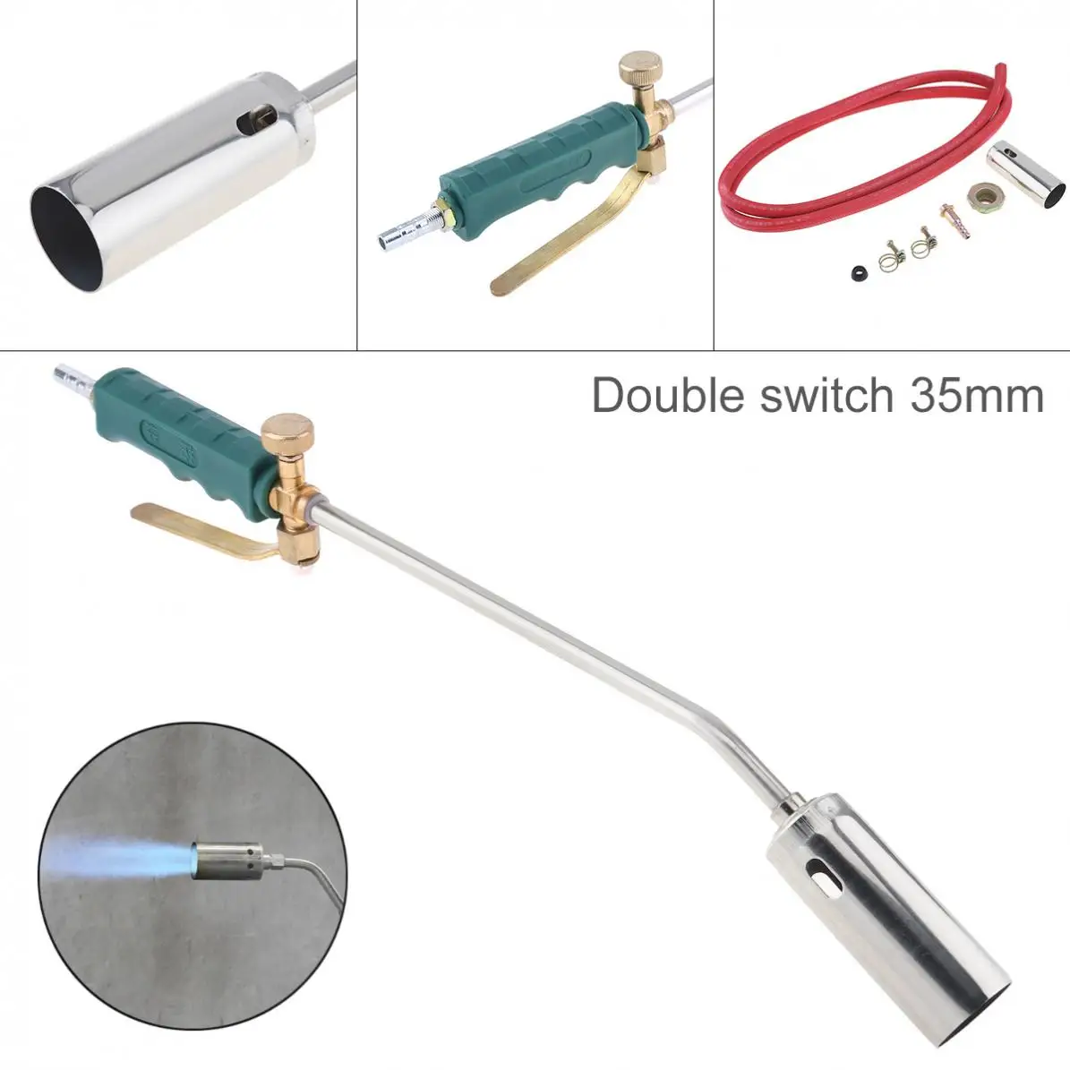 35mm Double Switch Type Liquefied Gas Torch Welding Spitfire-Gun Support Oxygen Acetylene Propane for Barbecue / Hair Removal
35mm Double Switch Type Liquefied Gas Torch Welding Spitfire-Gun Support Oxygen Acetylene Propane for Barbecue / Hair Removal
