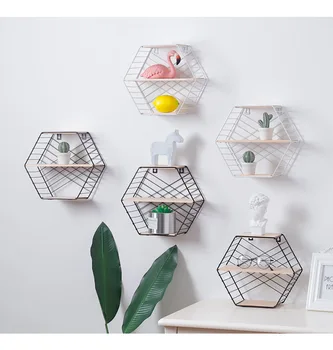1PC New Nordic style Wooden Iron Art Hexagon Dubble Storage Rack Wall Hanging Home Organizer Shelf Holder Decoration Tool JL 260 
1PC New Nordic style Wooden Iron Art Hexagon Dubble Storage Rack Wall Hanging Home Organizer Shelf Holder Decoration Tool JL 260