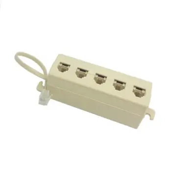 1pcs/ Beige Color 5 Way Outlet 6P4C RJ11 RJ12 Telephone Phone Modular Jack Line Splitter Adapter 1-in-5-out
1pcs/ Beige Color 5 Way Outlet 6P4C RJ11 RJ12 Telephone Phone Modular Jack Line Splitter Adapter 1-in-5-out