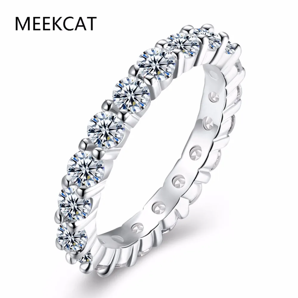 MEEKCAT Wedding 3mm 0.1 Carat Round CZ White Silver Color Simulated Eternity Ring Bands New Jewelry for Women Bague Anillos
MEEKCAT Wedding 3mm 0.1 Carat Round CZ White Silver Color Simulated Eternity Ring Bands New Jewelry for Women Bague Anillos