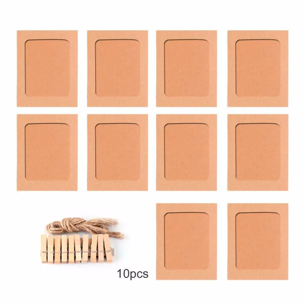 Vintage 10pcs/set 3/6 Inch Lovely Kraft Paper Photo Frame DIY Wall Picture Hanging Hemp Rope Clip Set Home Decoration
Vintage 10pcs/set 3/6 Inch Lovely Kraft Paper Photo Frame DIY Wall Picture Hanging Hemp Rope Clip Set Home Decoration