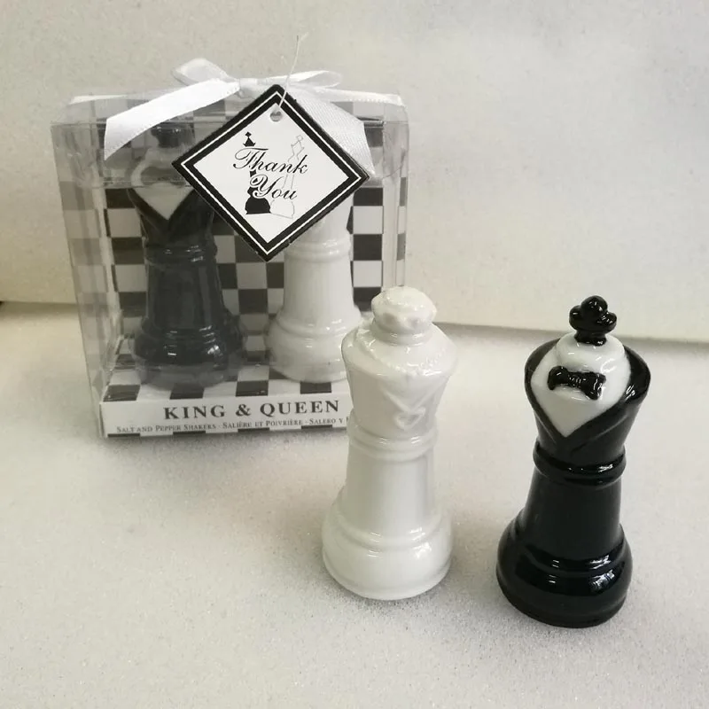 100sets/lot Bridal Shower Party Favors Wedding Souvenirs Ceramic King & Queen Chess Bride and Groom Salt and Pepper Shakers
100sets/lot Bridal Shower Party Favors Wedding Souvenirs Ceramic King & Queen Chess Bride and Groom Salt and Pepper Shakers