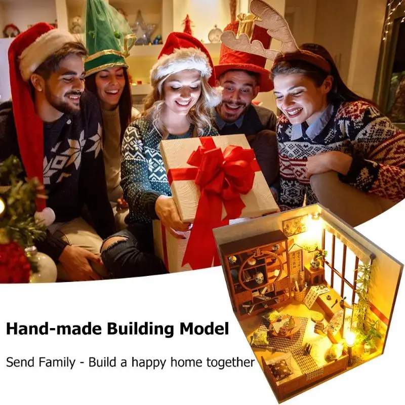 wooden hand-made building model kid puzzle toy birthday gift