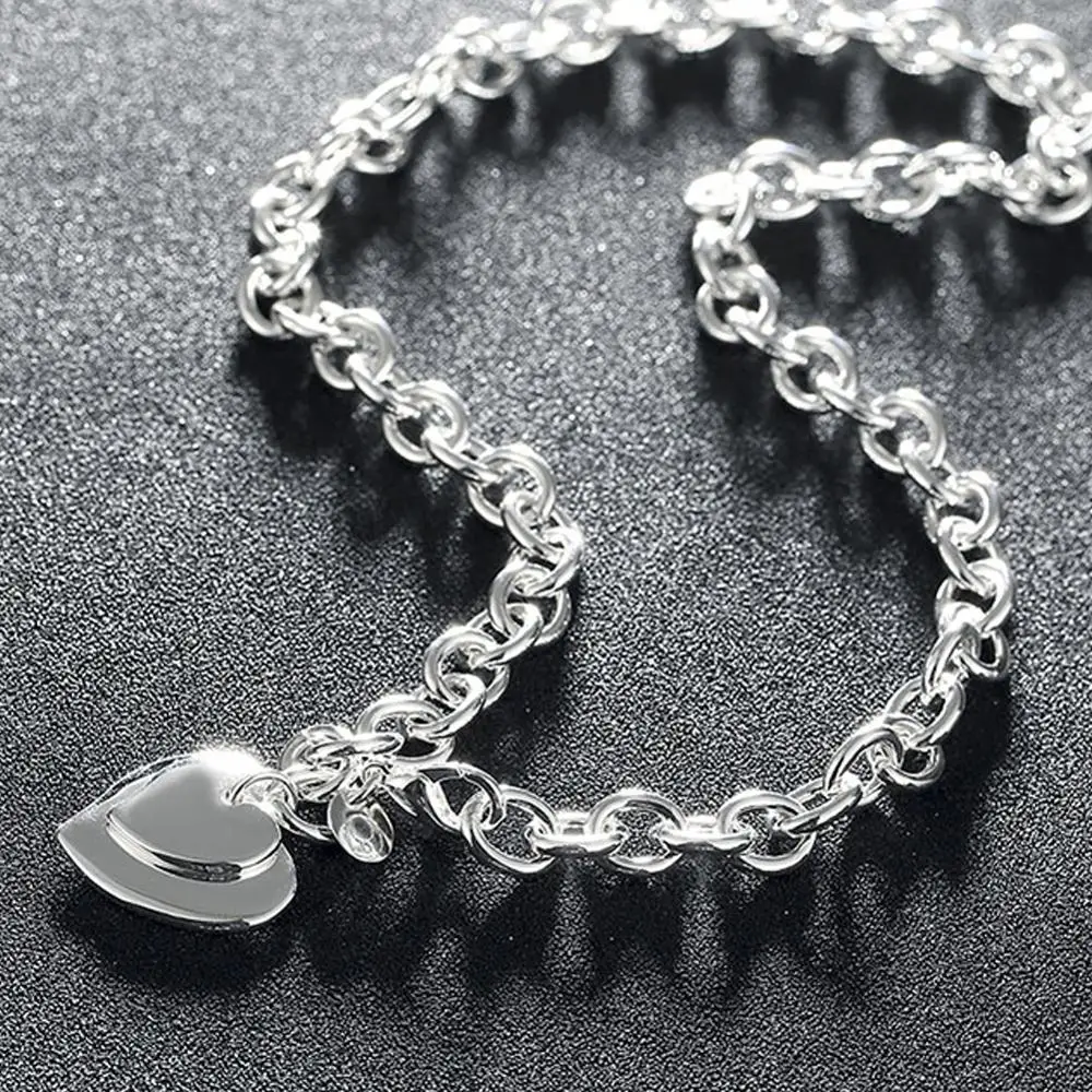 Classic Jewelry 925 Silver Jewelry Small Heart Shape Chain Necklace Women Men Jewelry Free Shipping
Classic Jewelry 925 Silver Jewelry Small Heart Shape Chain Necklace Women Men Jewelry Free Shipping