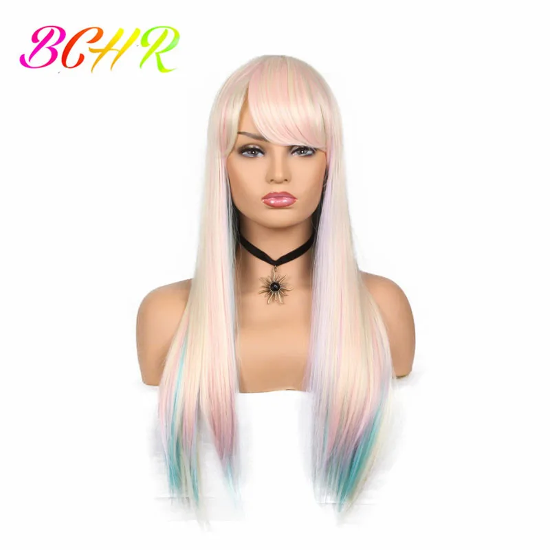 BCHR Long Straight Synthetic Wig with Side Bang Rainbow Wig Highlights Blonde Cosplay wig for Fairy princess
BCHR Long Straight Synthetic Wig with Side Bang Rainbow Wig Highlights Blonde Cosplay wig for Fairy princess