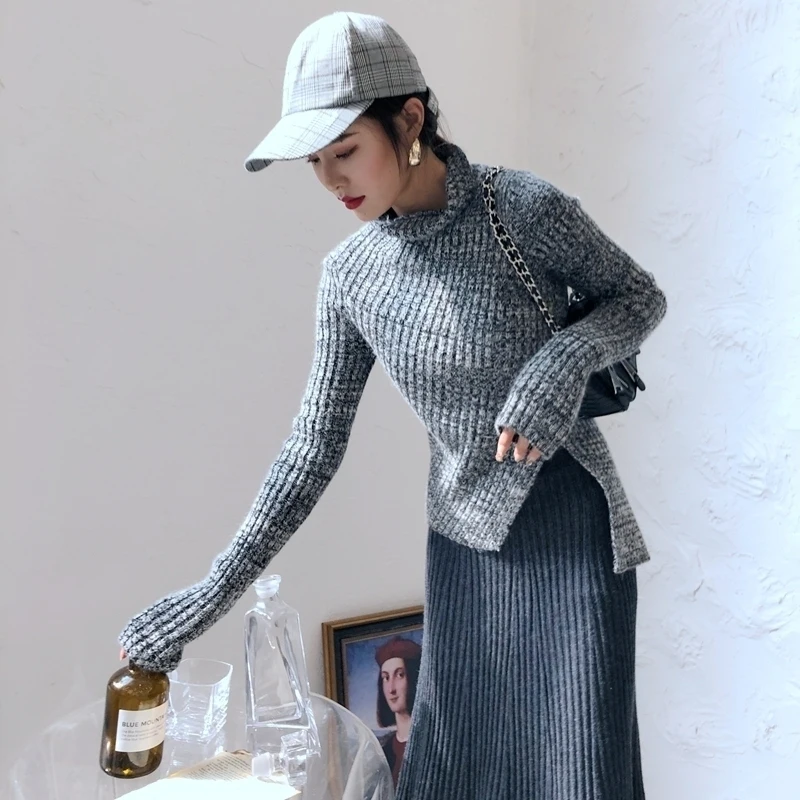 Irregular Sweater Women Asymmetrical Robe Pull Winter Knitted Autumn Sexy Turtleneck Pullover High collar Slim Elasticity Long
Irregular Sweater Women Asymmetrical Robe Pull Winter Knitted Autumn Sexy Turtleneck Pullover High collar Slim Elasticity Long