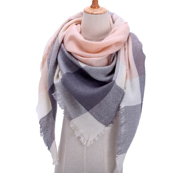 Designer 2019 knitted spring winter women scarf plaid warm cashmere scarves shawls luxury brand neck bandana pashmina lady wrap
