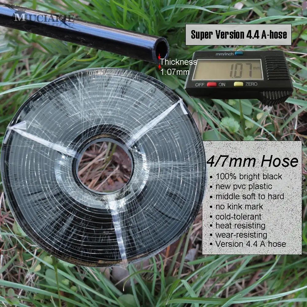 MUCIAKIE 'SUPER Version 4.4 A Hose' 4/7mm Tubing Hose PVC New Garden Watering Hose Irrigation Thickness 1.07mm Anti Freezing
MUCIAKIE 'SUPER Version 4.4 A Hose' 4/7mm Tubing Hose PVC New Garden Watering Hose Irrigation Thickness 1.07mm Anti Freezing