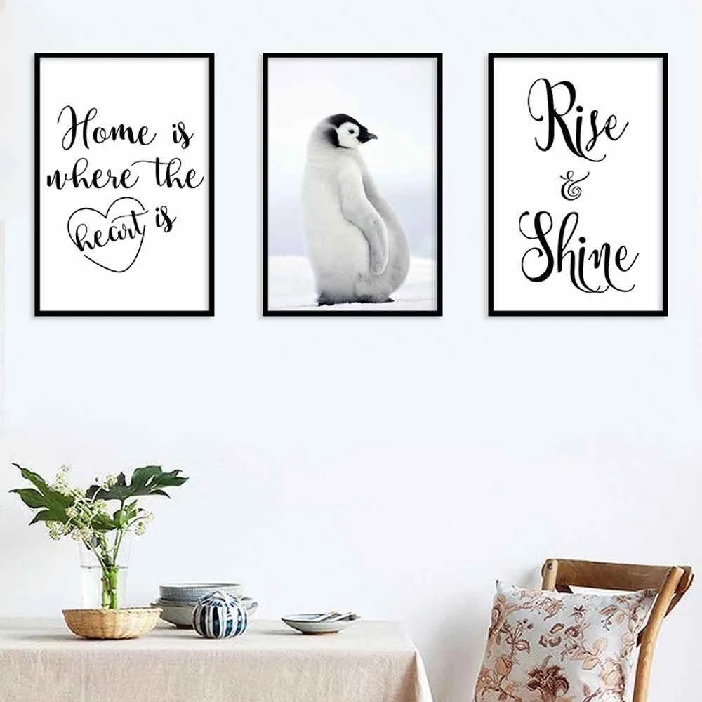 HAOCHU Penguins Animal Canvas Painting For Living Room Home Decor Painting Print Poster Simple Nordic Wall Picture
HAOCHU Penguins Animal Canvas Painting For Living Room Home Decor Painting Print Poster Simple Nordic Wall Picture