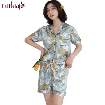 Fashion print summer pajamas for women short sleeve sleeping pijama female home wear pijamas satin nightwear pyjama femme
Fashion print summer pajamas for women short sleeve sleeping pijama female home wear pijamas satin nightwear pyjama femme
