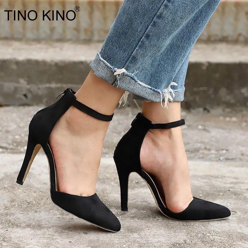 Women Zip High Heels Plus Size Female Pumps Ankle Strap Sexy Two Piece Thin Heel Pointed Toe Party Wedding Shoes For Ladies
Women Zip High Heels Plus Size Female Pumps Ankle Strap Sexy Two Piece Thin Heel Pointed Toe Party Wedding Shoes For Ladies