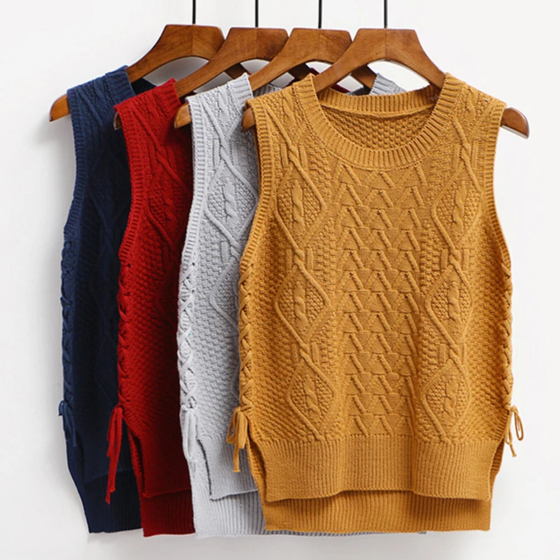Preppy Style new fashion women girls O-Neck All-match knitted vest sweater female solid color Sleeveless spring autumn vest tops
Preppy Style new fashion women girls O-Neck All-match knitted vest sweater female solid color Sleeveless spring autumn vest tops