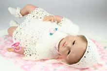 NPK 55cm Reborn Baby Dolls Soft Silicone Vinyl Real Gentle Touch Bebe New Born Christmas Gift