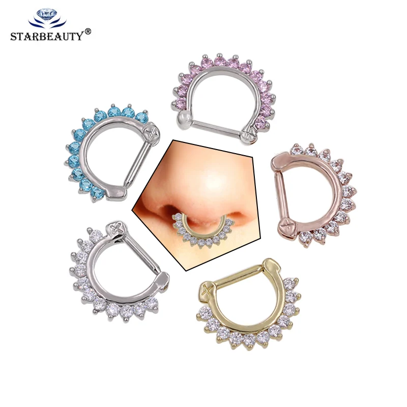 1.2*8mm Crystal Seamless Hinged Nose Hoop Septum Clicker Piercings Nose Ring Hoop Nose Stud Rings Body Piercing Jewelry Women
1.2*8mm Crystal Seamless Hinged Nose Hoop Septum Clicker Piercings Nose Ring Hoop Nose Stud Rings Body Piercing Jewelry Women