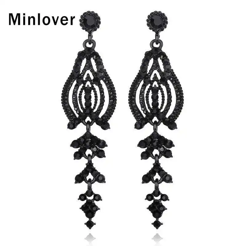 Minlover Elegant Black Color Rhinestone Long Earring for Women Vintage Crystal Dangle Drop Earrings 2019 Fashion Jewelry MEH939
Minlover Elegant Black Color Rhinestone Long Earring for Women Vintage Crystal Dangle Drop Earrings 2019 Fashion Jewelry MEH939