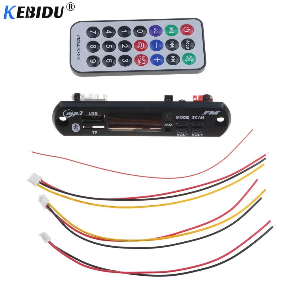 kebidu 5V-12V Bluetooth 5.0 MP3 WMA WAV Decoder Board Audio Module Music Speaker Car Vehicles MP3 USB FM TF Radio Remote Control
kebidu 5V-12V Bluetooth 5.0 MP3 WMA WAV Decoder Board Audio Module Music Speaker Car Vehicles MP3 USB FM TF Radio Remote Control