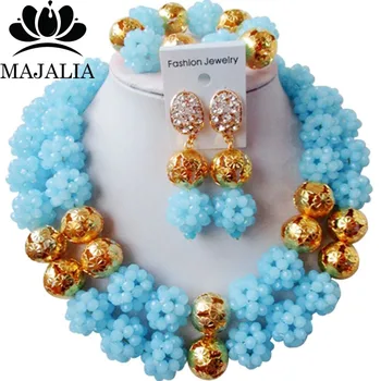 Majalia Classic Nigerian Wedding African Jewelry Set Sky blue Crystal Bead Necklace Bride Jewelry Sets Free Shipping 2JS049
Majalia Classic Nigerian Wedding African Jewelry Set Sky blue Crystal Bead Necklace Bride Jewelry Sets Free Shipping 2JS049