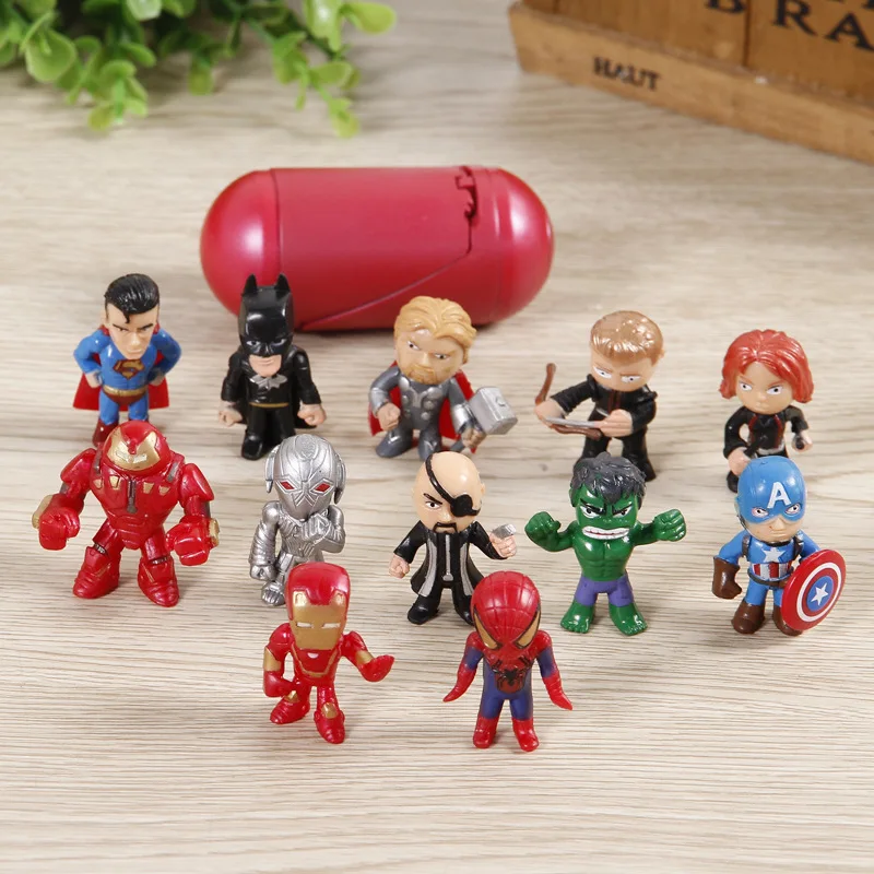 Kawaii Capsule toy 12pcs/set Marvel Avengers Hulk Thor Spider Man PVC model Hulk Thor action Figures Toys gifts for children
Kawaii Capsule toy 12pcs/set Marvel Avengers Hulk Thor Spider Man PVC model Hulk Thor action Figures Toys gifts for children