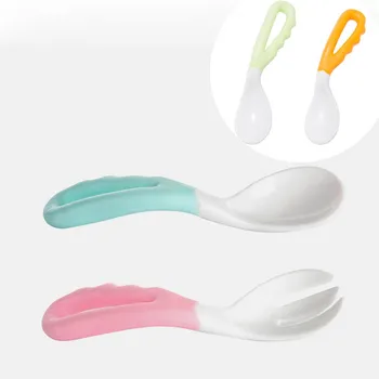 Baby Pacifier Feeding Spoon Fork Curved Anti Slip Handle Children Eating Training Tableware Accessory
Baby Pacifier Feeding Spoon Fork Curved Anti Slip Handle Children Eating Training Tableware Accessory