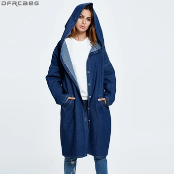 New 2019 Spring Autumn Trench Coat For Women Oversize Single Breasted Long Denim Trench Femme Hooded Abrigos Mujer Hot Outerwear
New 2019 Spring Autumn Trench Coat For Women Oversize Single Breasted Long Denim Trench Femme Hooded Abrigos Mujer Hot Outerwear