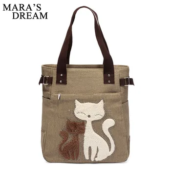 Mara's Dream 2018 Fashion Women Canvas Handbag Cute Cat Appliques Travel Shoulder Bags Causal Lady Handbags Female Shoulder Tote
Mara's Dream 2018 Fashion Women Canvas Handbag Cute Cat Appliques Travel Shoulder Bags Causal Lady Handbags Female Shoulder Tote