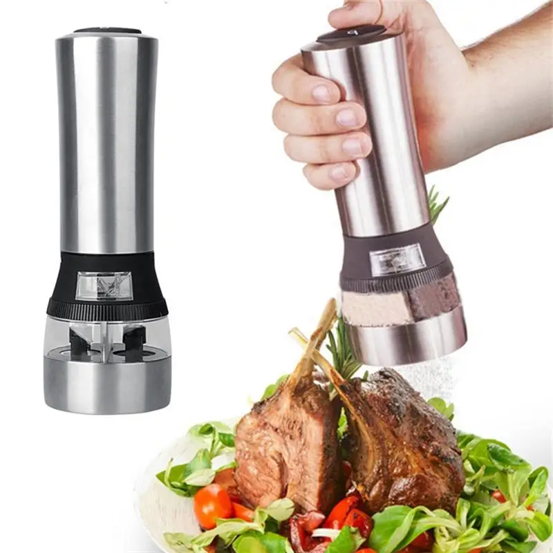 Kitchen Cooking Tools 2 IN 1 Electrical Salt And Pepper Mill Premium Salt Shaker Spice Herb Grinder Spice Mill
Kitchen Cooking Tools 2 IN 1 Electrical Salt And Pepper Mill Premium Salt Shaker Spice Herb Grinder Spice Mill