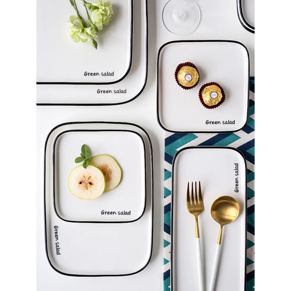 ceramic dinner plates rectangle dishes and plates sets home use creative steak plate desserts breakfast dish words letter print 
ceramic dinner plates rectangle dishes and plates sets home use creative steak plate desserts breakfast dish words letter print