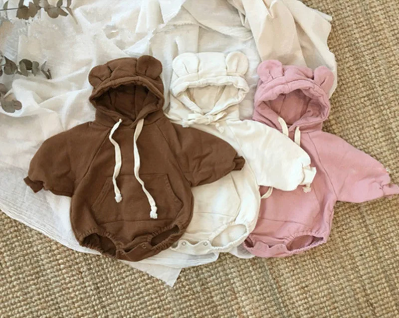 Korean Baby Bodysuits Version Of Baby Little Bear Ears Jacket Autumn hood Triangle Conjoined Cute Little Plus Velvet Clothing
Korean Baby Bodysuits Version Of Baby Little Bear Ears Jacket Autumn hood Triangle Conjoined Cute Little Plus Velvet Clothing