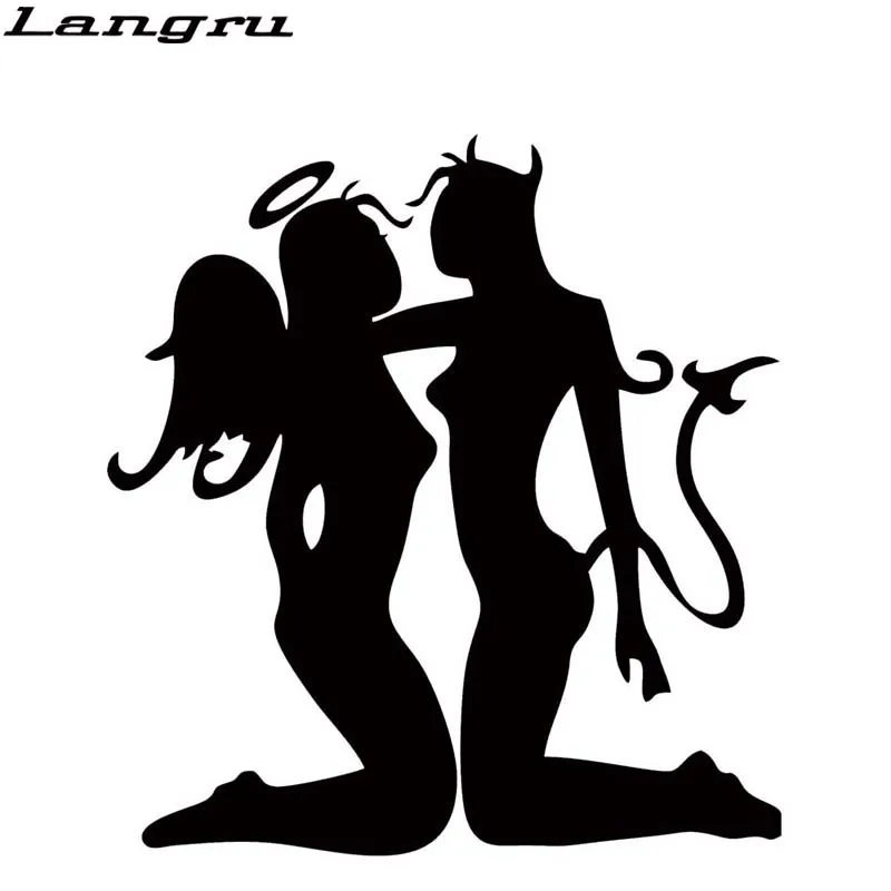 Langru для сексуальных женщин Wtih мужчин Angel интересные наклейки виниловые украшения