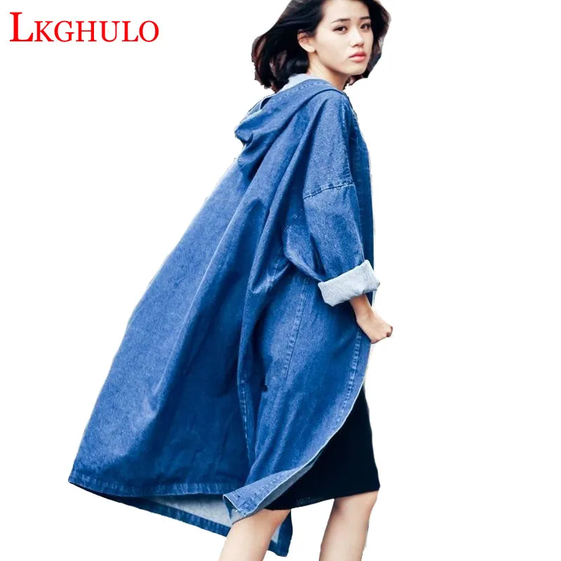 Womens Coats Hooded Denim Trench Coat Women Fashion Female Overcoat Ladies Long Denim Coats Cardigan Feminino Plus Size A125
Womens Coats Hooded Denim Trench Coat Women Fashion Female Overcoat Ladies Long Denim Coats Cardigan Feminino Plus Size A125