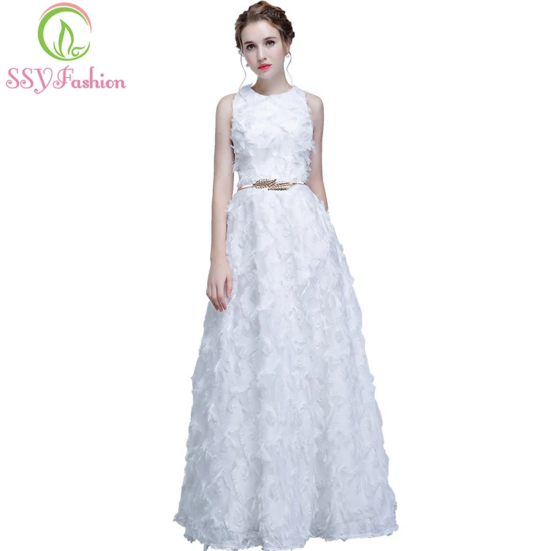 SSYFashion New Simple Evening Dress The Banquet Elegant White Feathers Sleeveless Long Prom Party Gown Robe De Soiree Custom
SSYFashion New Simple Evening Dress The Banquet Elegant White Feathers Sleeveless Long Prom Party Gown Robe De Soiree Custom