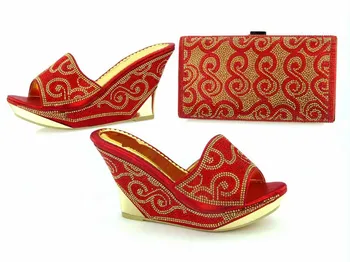 Gorgeous red women pumps and bag set with rhinestone for african shoes match handbag set for dress V8-1
Gorgeous red women pumps and bag set with rhinestone for african shoes match handbag set for dress V8-1