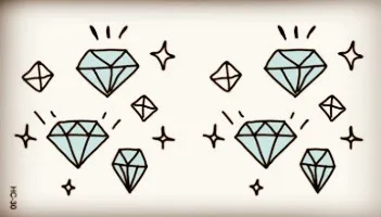 Фото Милые маленькие бриллианты со звездами боди-арт красота макияж