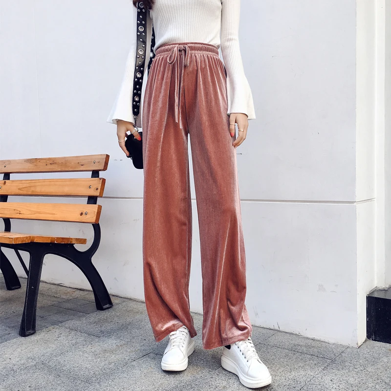 BGTEEVER Drawstring Women Pants Loose Spring Solid Color Baggy Wide Leg Pants Harajuku Velvet Trousers XS-XXL Dropship 2019
BGTEEVER Drawstring Women Pants Loose Spring Solid Color Baggy Wide Leg Pants Harajuku Velvet Trousers XS-XXL Dropship 2019