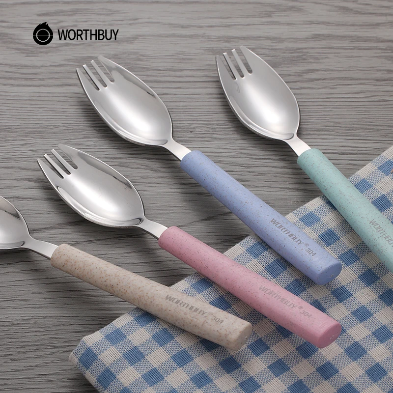 WORTHBUY Multifunctional Dinner Fork Spoon 304 Stainless Steel Dessert Fruit Fork With Wheat Straw Handle Kitchen Food Picks
WORTHBUY Multifunctional Dinner Fork Spoon 304 Stainless Steel Dessert Fruit Fork With Wheat Straw Handle Kitchen Food Picks