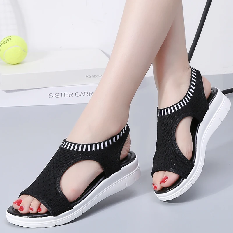 Women Sandals Peep Toe Wedges Shoes For Women Summer Sandals Breathable Knitting Chaussures Femme Casual Wedge Heels Sandals 43
Women Sandals Peep Toe Wedges Shoes For Women Summer Sandals Breathable Knitting Chaussures Femme Casual Wedge Heels Sandals 43