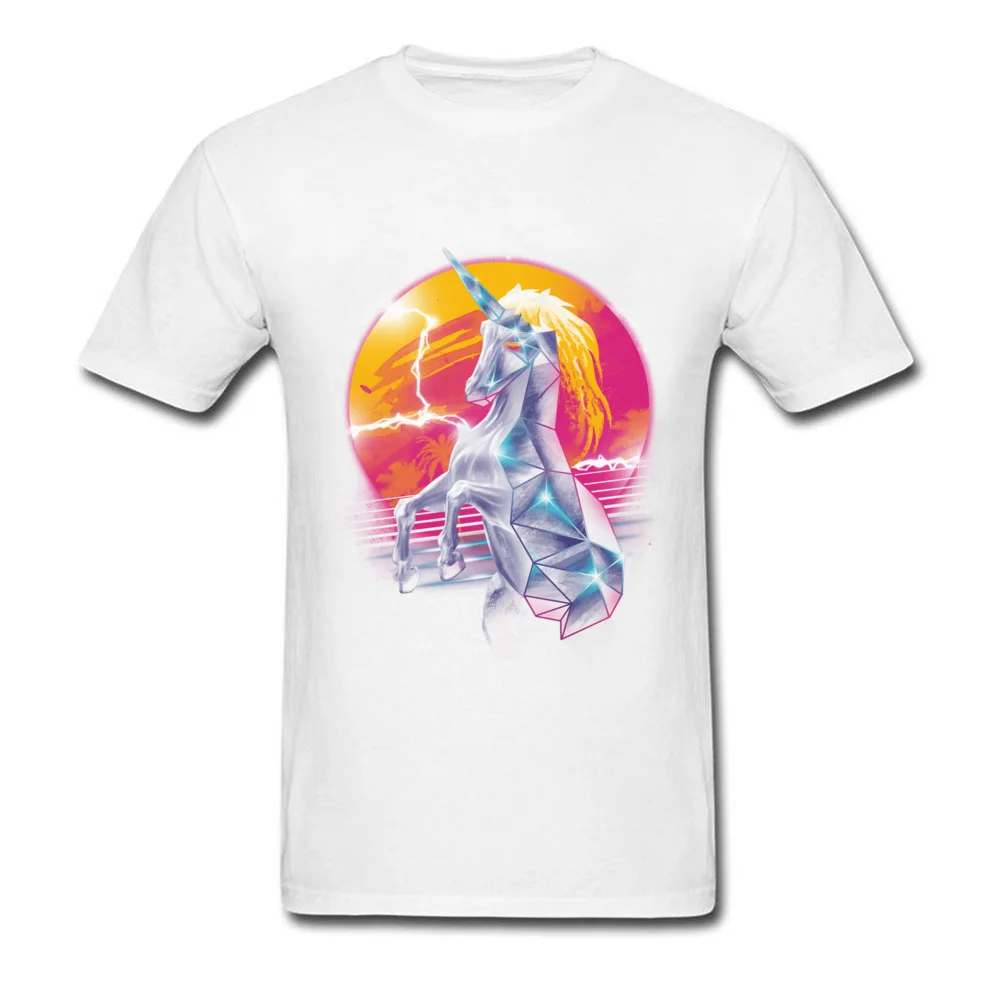 New Arrival Men's Tops & Tees Rad Unicorn Normal Tshirts 100% Cotton Fabric Short Sleeve Fitness Tight T-shirts Crewneck Rad Unicorn white