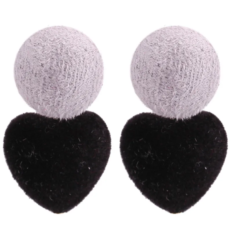Fashion simple velvet heart Shape button earrings temperament earrings jewelry retro personality earrings G0595
Fashion simple velvet heart Shape button earrings temperament earrings jewelry retro personality earrings G0595