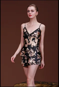 New Design Luxury Dragon Printed Silk Sets Summer Women Noble Pajamas Set Sexy two-piece suit wild sleepwear M/L/XL
New Design Luxury Dragon Printed Silk Sets Summer Women Noble Pajamas Set Sexy two-piece suit wild sleepwear M/L/XL