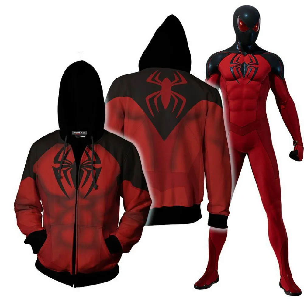PS4 Game spider-man Scarlet Spider Cosplay Costume Spiderman Hoodies 3D Printing zipper Hooded Sweatshirts Sports fleece
PS4 Game spider-man Scarlet Spider Cosplay Costume Spiderman Hoodies 3D Printing zipper Hooded Sweatshirts Sports fleece