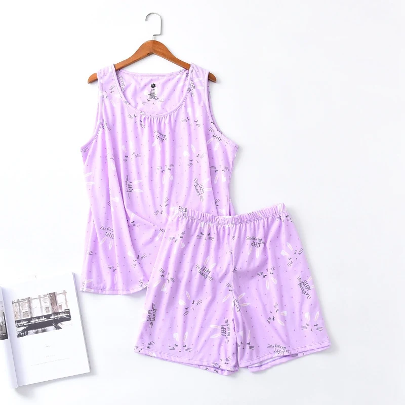 2pcs/set Short Pants + Short Sleeve Tops Women Pajamas Sets Cotton Female Nightwear Cartoon Pyjamas Ladies Vest Summer Sleepwear
2pcs/set Short Pants + Short Sleeve Tops Women Pajamas Sets Cotton Female Nightwear Cartoon Pyjamas Ladies Vest Summer Sleepwear