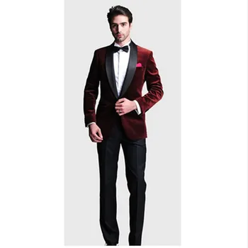 Fashion One Button men suit Dark Red Velvet Groom Tuxedos Groomsmen Men's Wedding Prom Suits Bridegroom(Jacket+Pants+Bow Tie)
Fashion One Button men suit Dark Red Velvet Groom Tuxedos Groomsmen Men's Wedding Prom Suits Bridegroom(Jacket+Pants+Bow Tie)