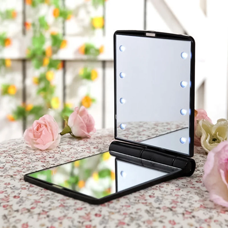 Portable 8 LED Lights Women Makeup Mirrors Lamps Cosmetic Folding Compact Pocket Hand Cosmetics Mirror Makeup Tool
Portable 8 LED Lights Women Makeup Mirrors Lamps Cosmetic Folding Compact Pocket Hand Cosmetics Mirror Makeup Tool