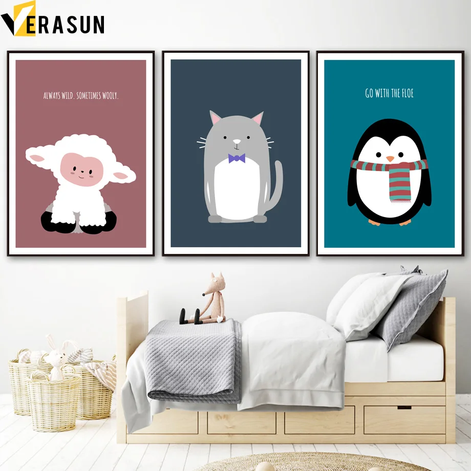 Cartoon Sheep Cat Penguin Scarf Quote Animals Wall Art Canvas Painting Nordic Posters And Prints Wall Pictures Kids Room Decor
Cartoon Sheep Cat Penguin Scarf Quote Animals Wall Art Canvas Painting Nordic Posters And Prints Wall Pictures Kids Room Decor